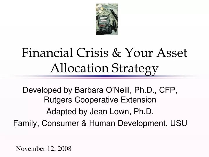 financial crisis your asset allocation strategy
