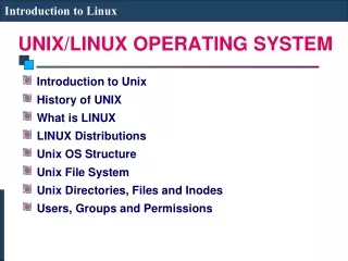 UNIX/LINUX OPERATING SYSTEM