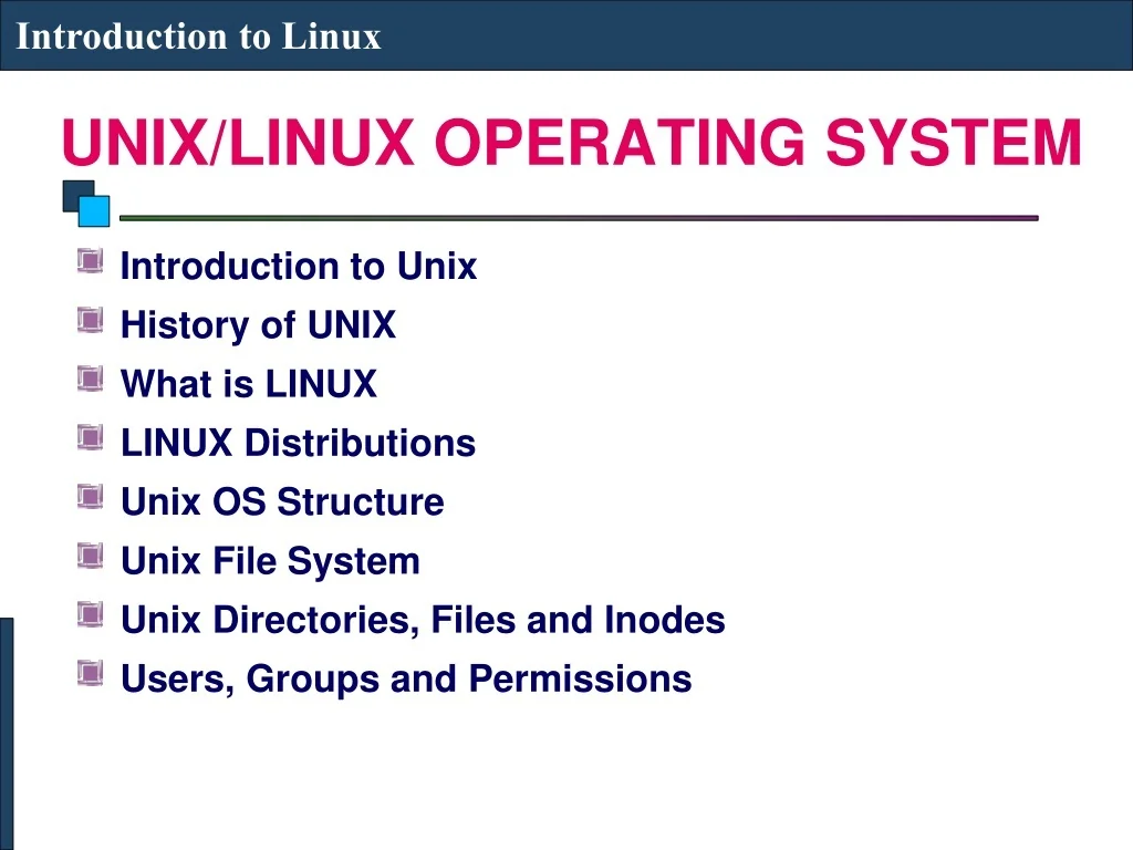 PPT - UNIX/LINUX OPERATING SYSTEM PowerPoint Presentation, free ...