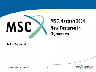 MSC.Nastran 2004 New Features in Dynamics