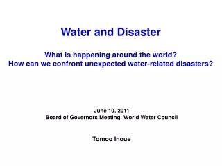 water and disaster what is happening around