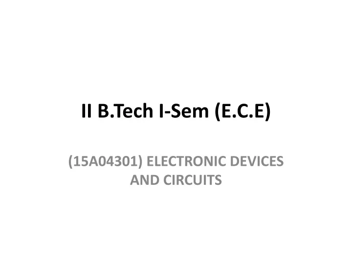 ii b tech i sem e c e