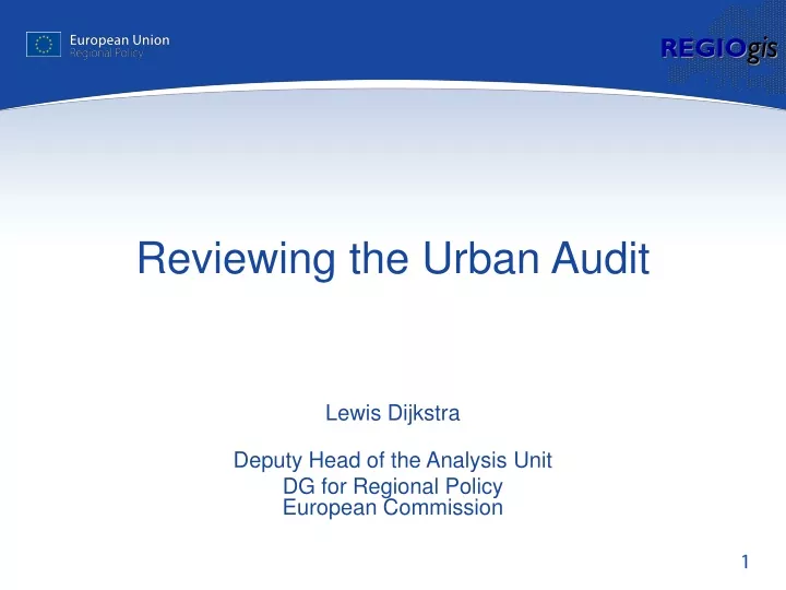 reviewing the urban audit