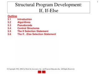Structural Program Development:  If, If-Else