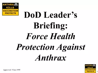 DoD Leader’s Briefing: Force Health Protection Against  Anthrax