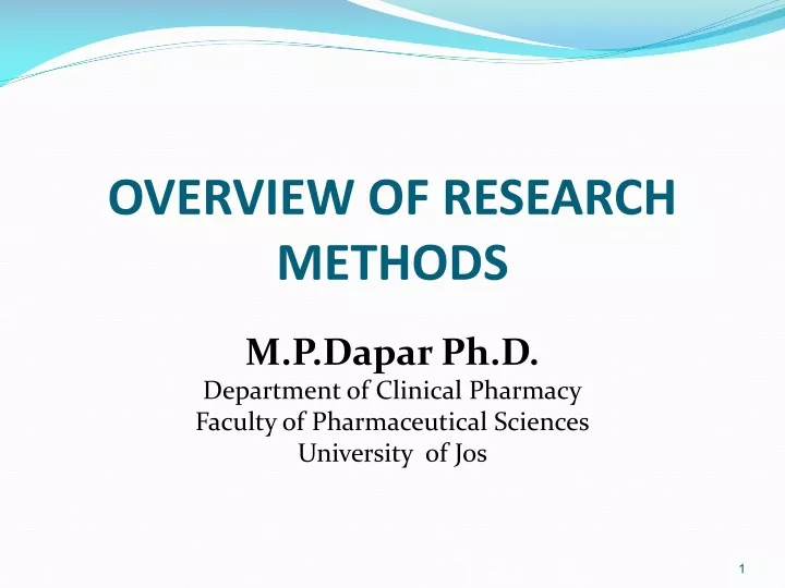 overview of research methods