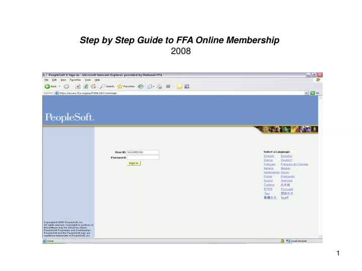 step by step guide to ffa online membership 2008