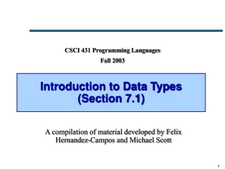 Introduction to Data Types (Section 7.1)