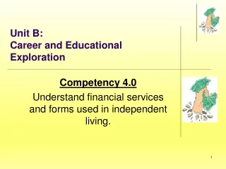 Unit B:   Career and Educational Exploration