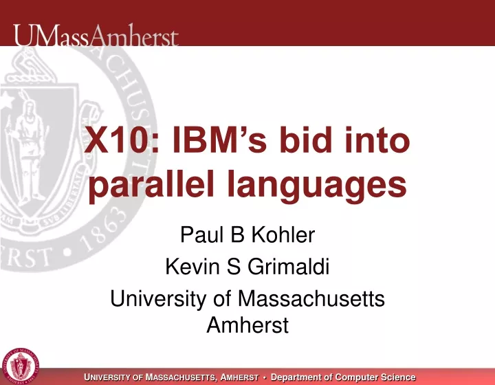 x10 ibm s bid into parallel languages
