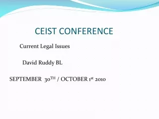 CEIST CONFERENCE