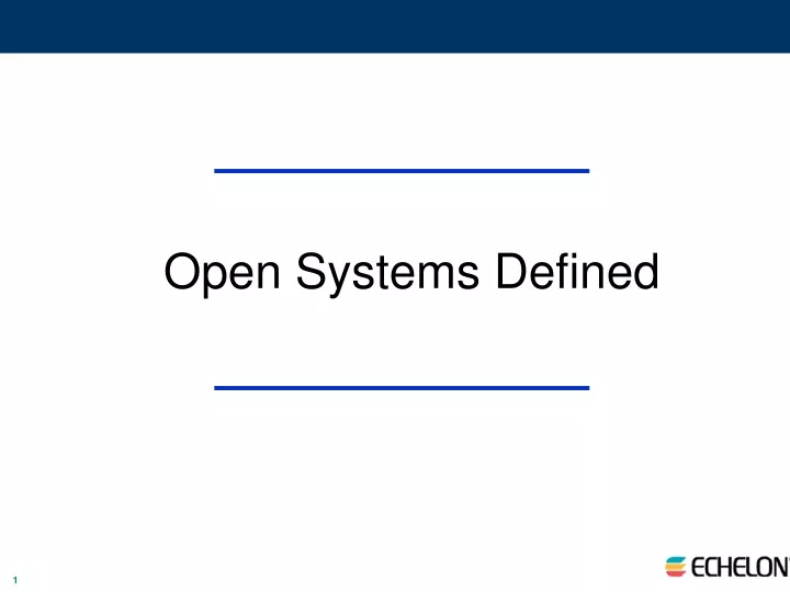 open systems defined