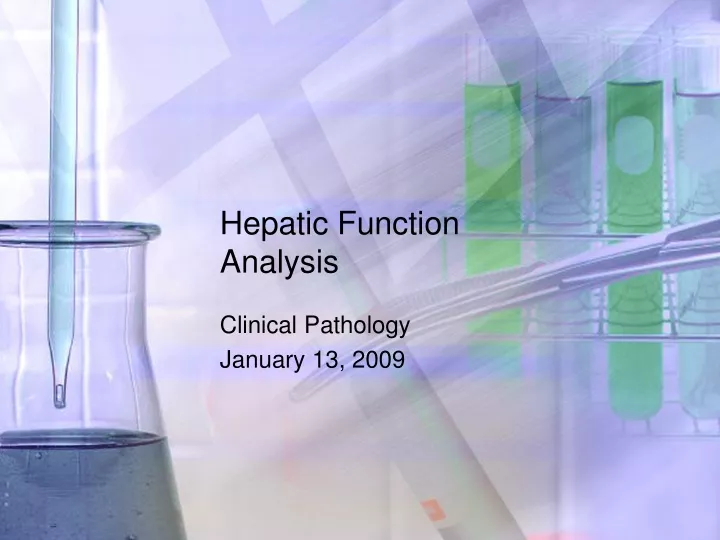 hepatic function analysis