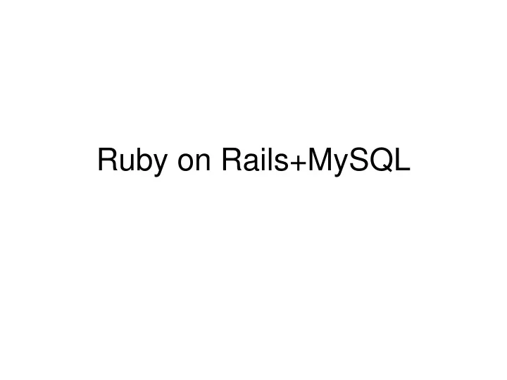 ruby on rails mysql