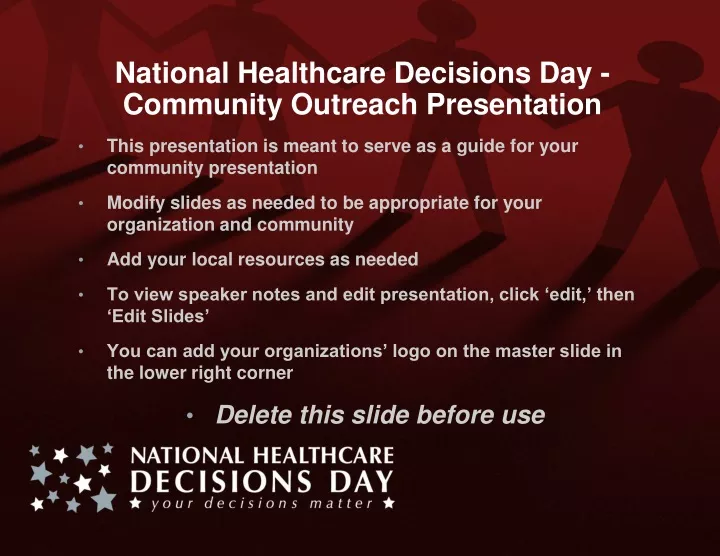 national healthcare decisions day community outreach presentation