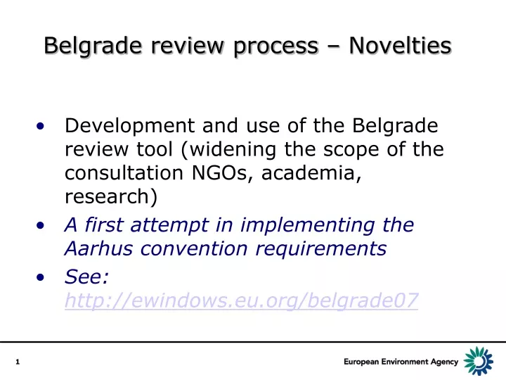 belgrade review process novelties