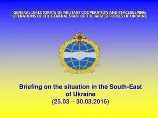 Briefing on the situation in the South-East  of Ukraine (25.03 – 30.03.2016)