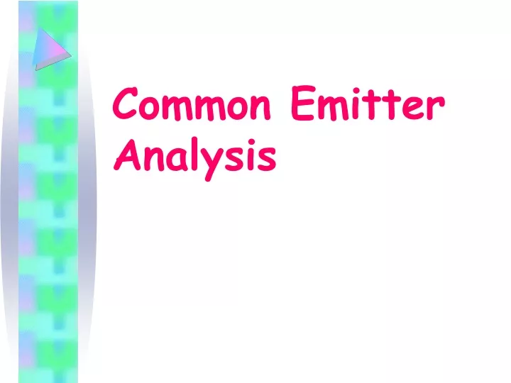 common emitter analysis