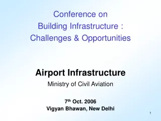 Airport Infrastructure Ministry of Civil Aviation 7 th  Oct. 2006  Vigyan Bhawan, New Delhi