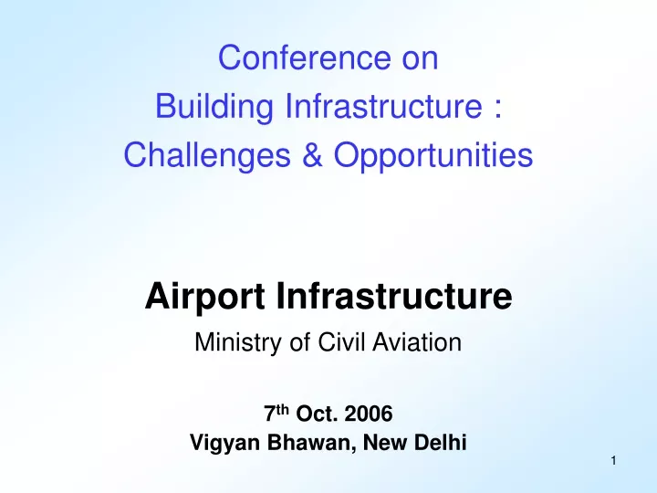conference on building infrastructure challenges