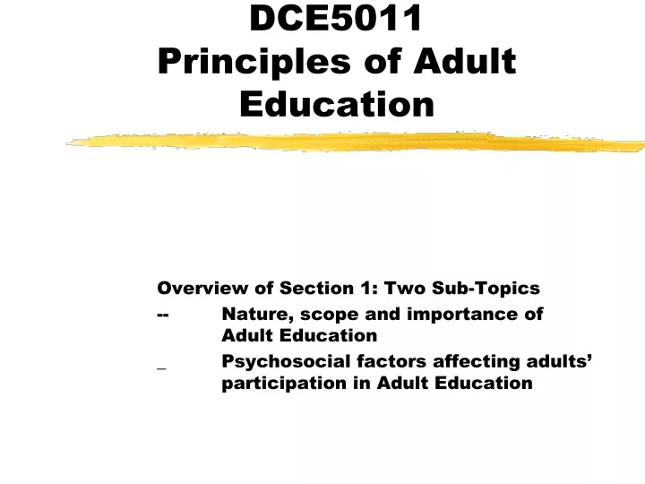 dce5011 principles of adult education