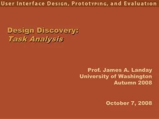Design Discovery: Task Analysis
