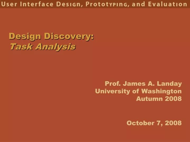 design discovery task analysis