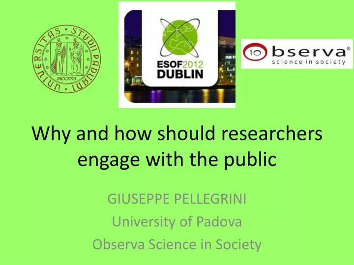 why and how should researchers engage with the public