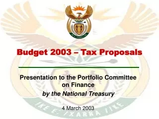 Budget 2003 – Tax Proposals