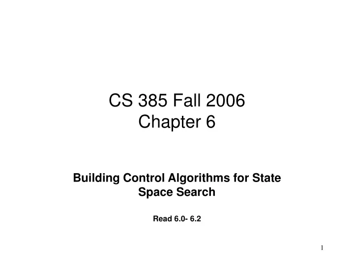 cs 385 fall 2006 chapter 6