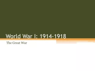 World War I: 1914-1918