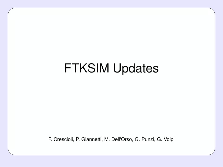 ftksim updates