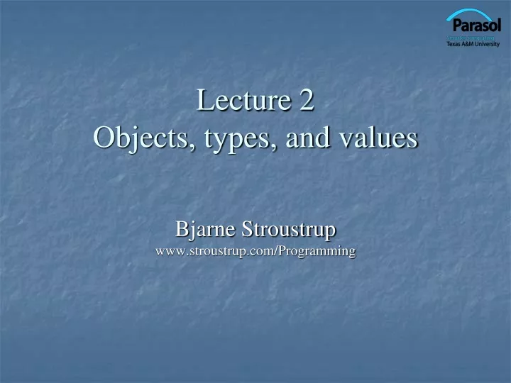 lecture 2 objects types and values