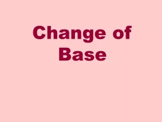 Change of Base