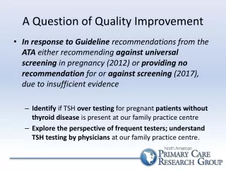 A Question of Quality Improvement