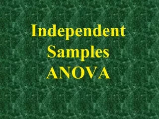 Independent  Samples  ANOVA