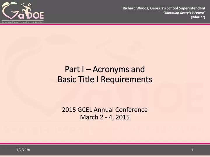 part i acronyms and basic title i requirements