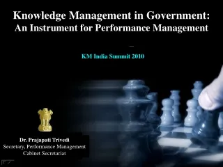 Knowledge Management in Government:  An Instrument for Performance Management