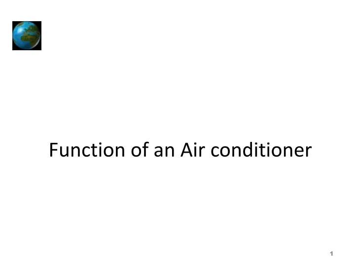 function of an air conditioner