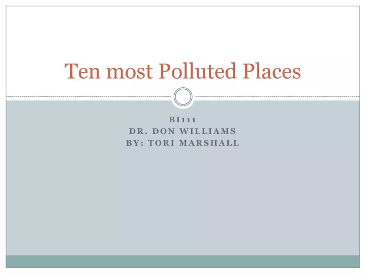 ten most polluted places