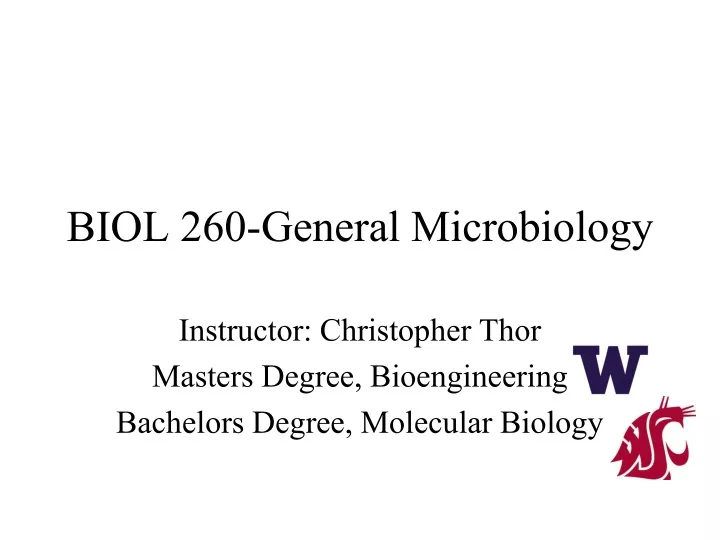 biol 260 general microbiology