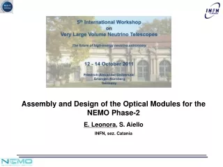 Assembly and Design of the Optical Modules for the NEMO Phase-2  E. Leonora , S. Aiello