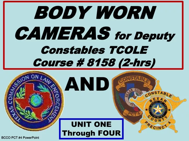 body worn cameras for deputy constables tcole