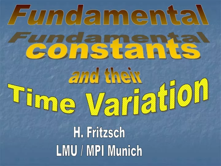 fundamental constants