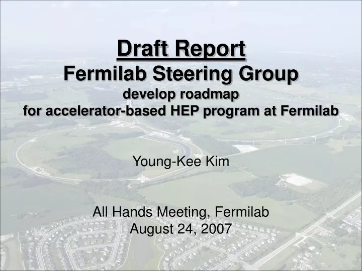 draft report fermilab steering group develop