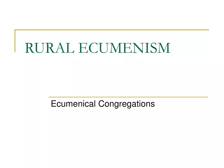rural ecumenism
