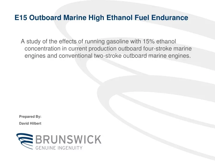 e15 outboard marine high ethanol fuel endurance