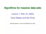 Algorithms for massive data sets - slide 1