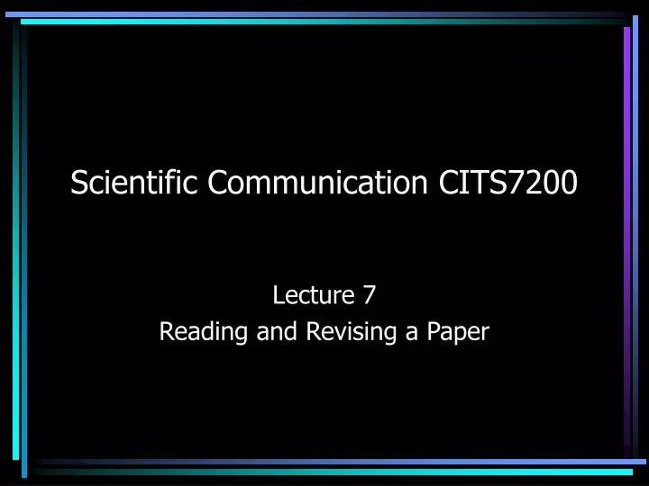 scientific communication cits7200
