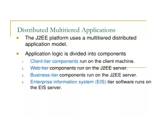 Distributed Multitiered Applications